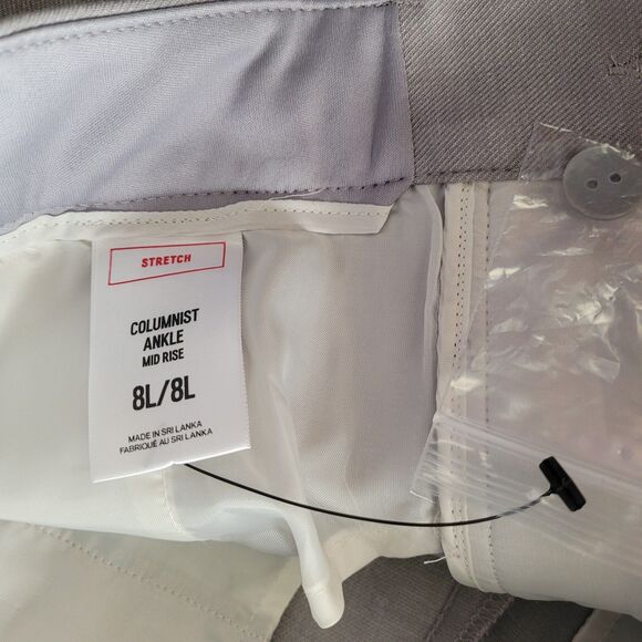 Express Pants Womens 8 L Gray Columnist Ankle Mid Rise Stretch Dress Work Office - Picture 5 of 8